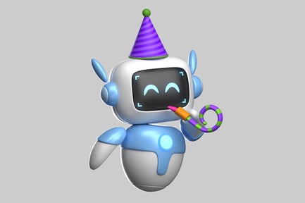 Preview: Festive cartoon robot