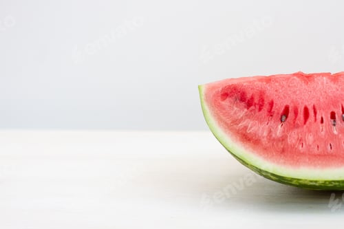 Preview: slice of fresh watermelon on white background