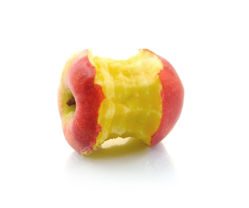 Preview: red apple on a white background