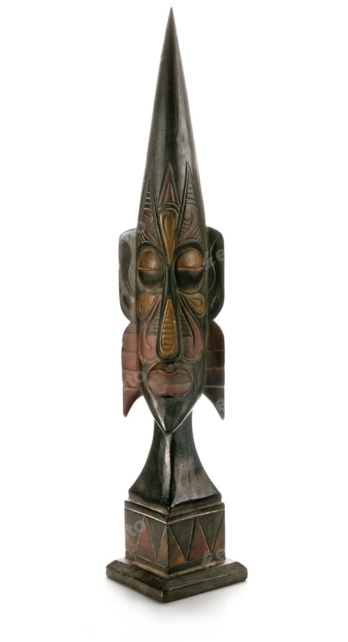 Preview: old wood figure, isolated on white background