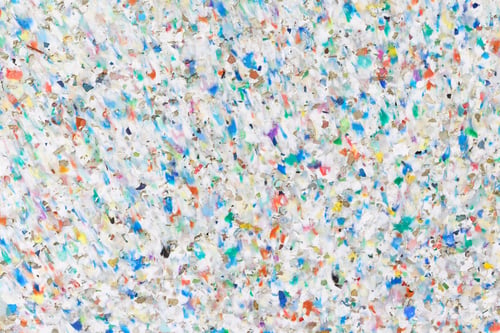 Preview: Plastic Recycling Concept Texture - Fused Plastic Waste