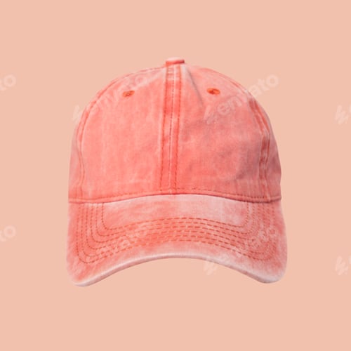 Preview: Red jeans cap on a peach background