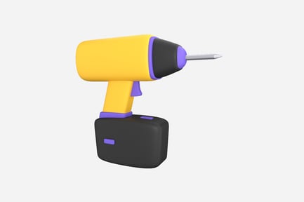 Preview: Drill Machine Chunky 3D Illustration