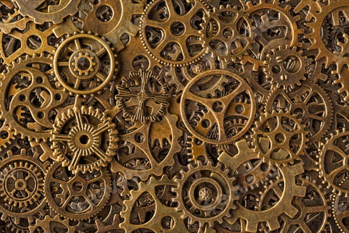 Preview: Bronze cogwheels background