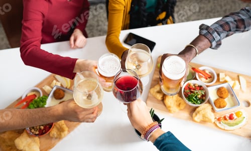 Preview: Top view of happy hour at pub