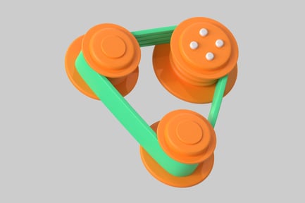Preview: Stylized Pulley System, Belt Drive Mechanism