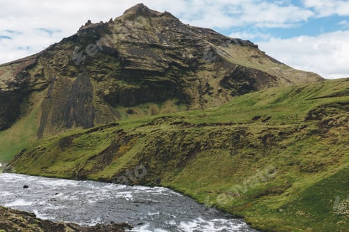 Preview: scenic view of beautiful Skoga river canyon in Iceland