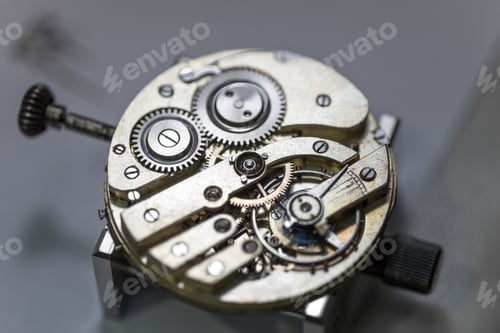 Preview: Closeup shot of the gears inside a watch
