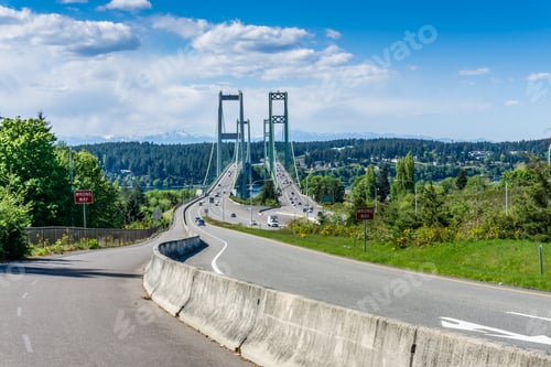 Preview: Two Suspension Bridges Known As The Narrows Bridge In Tacoma, Washington.