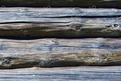 Preview: Nature Background. Cracks- Plot Of The Logs, Old Building With Shattered Wood. Abstract Destruction