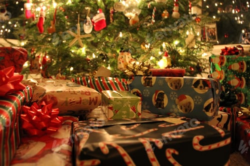 Preview: Christmas spirit with presents the lights and ornaments in the Christmas tree