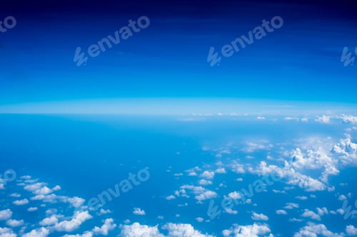 Preview: Aerial view of Blue sky and Cloud Top view from airplane window,Nature background