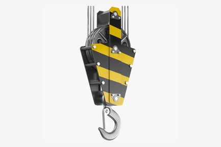 Aperçu: Crochet de grue robuste avec système de poulies