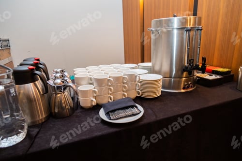 Preview: Catering Coffee Station with Cups and Urns