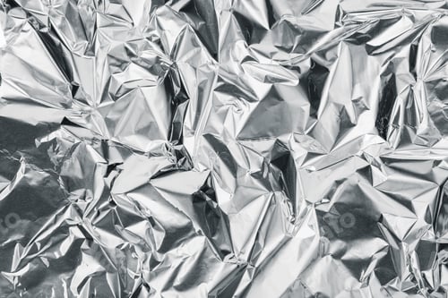 Preview: Crumpled aluminum foil as background, top view
