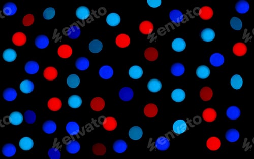 Preview: Bokeh Circles Of Different Colors Of Light On A Black Background