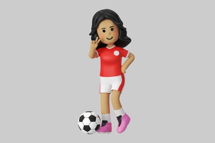 Preview: Cartoon female football player