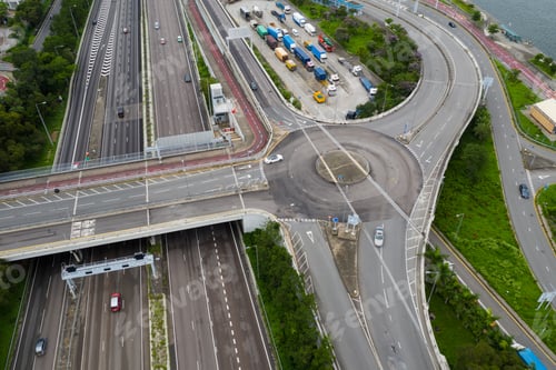 Preview: Sha Tin, Hong Kong 14 june 2020: Top view of the traffic in Hong Kong