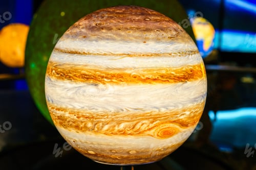 Preview: Closeup of the bright and beautiful small Jupiter planet in the planetarium