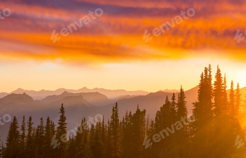Preview: Mountains on sunset