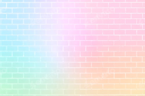 Preview: Unicorn color brick wall pattern background