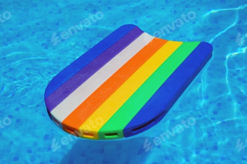Preview: Rainbow pattern styrofoam swimming board baseboard floating in p