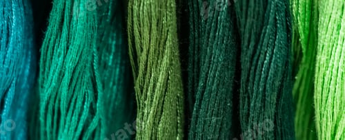 Preview: Set of multi-colored threads for embroidery. Background for design, banner format