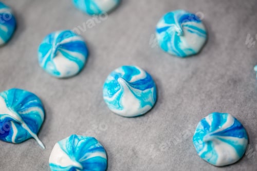 Preview: Meringue-a dessert white and blue color