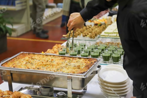 Preview: catering - close-up of a buffet with appetizers - finger food - top view