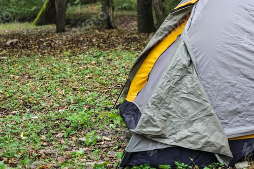 Preview: Tourist tent in forest camp