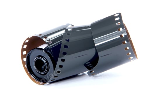 Preview: Old 35 mm film strip on a white background