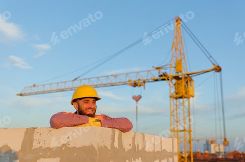 Preview: Construction Worker Smiling on a Sunny Day