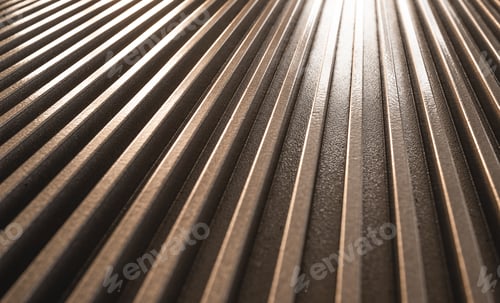 Preview: Close-up of a golden corrugated metal surface
