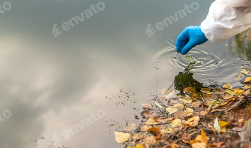Preview: Take water samples for analysis. Selective focus.