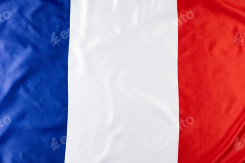 Preview: Image of close up of wrinkled national flag of france