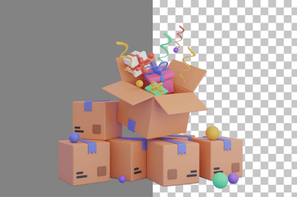 Preview: Open Cardboard Box 3D Icon