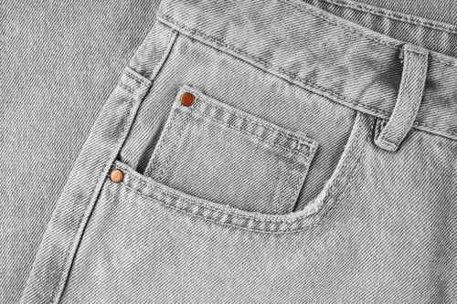 Preview: Front Pocket, Small Pocket, Details Of Gray Jeans Pants Close Up, Macro