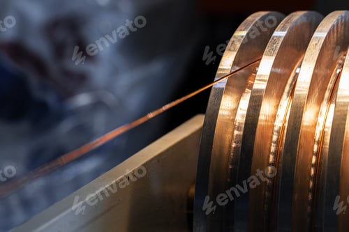 Preview: Production of cable wire at cable factory close up
