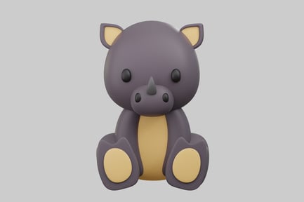 Preview: Cute rhino plush animal toy