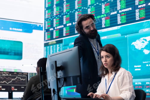 Preview: Corporate analysts looking into project details and timetables