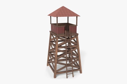 Preview: Fortified Wooden Watchtower with Ladder