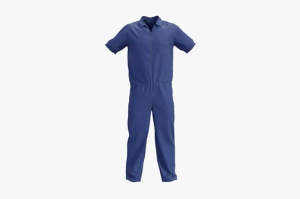 Preview: Blue Short Sleeved Prison Overalls, Cloth Uniform