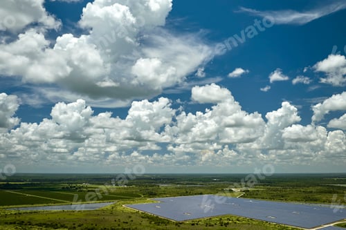 Preview: Aerial view of big sustainable electric power plant