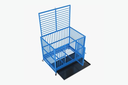 Preview: Open Top Heavy Duty Metal Dog Crate with Tray