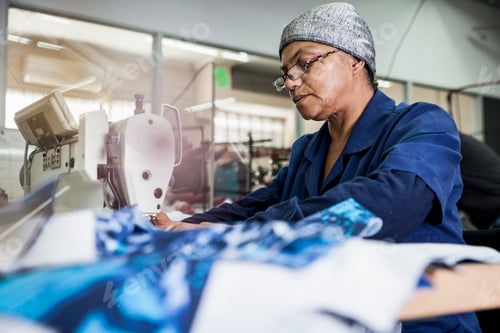 Preview: Seamstress working in factory, Cape Town, South Africa
