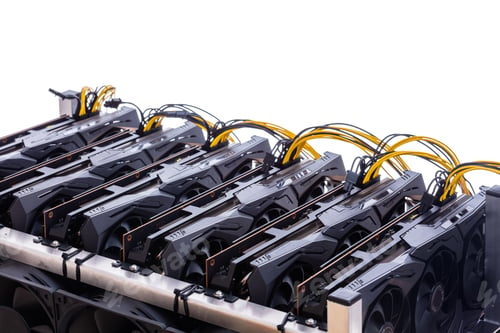 Preview: Bitcoin and cryptocurrency miner - a mining computer isolated