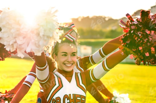 Preview: Portrait of a cheerleader in action