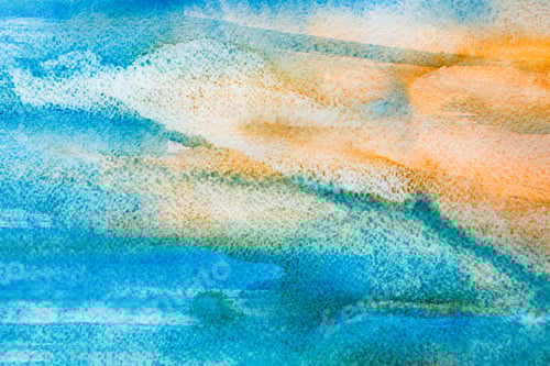 Preview: Sea landscape background hand painted in watercolor