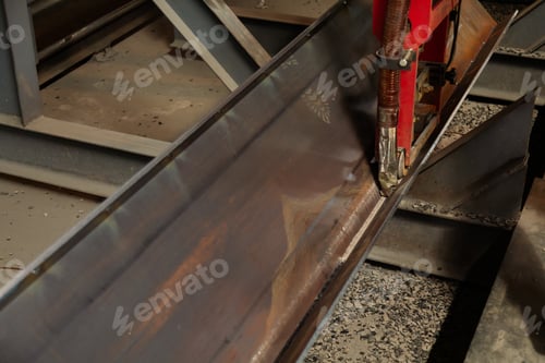 Preview: Automated welding machine in the steel production factory