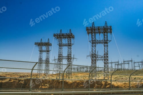 Preview: Power lines carrying electricity generated from a dam to homes and businesses in the western USA